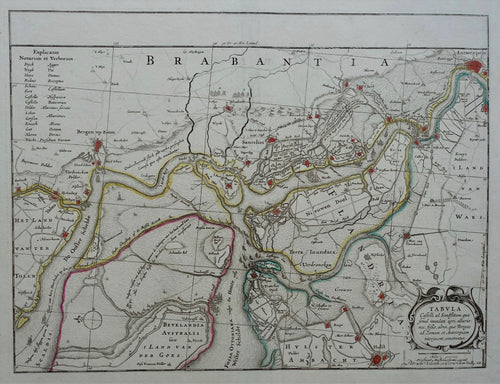 Zuid-Beveland, oostelijk Zuid-Beveland Schelde met fortificaties tot Antwerpen België - P Schenk en G Valck - ca. 1705