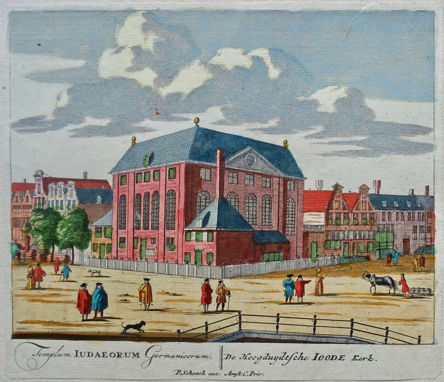 Amsterdam Grote (Hoogduitse) Synagoge - P Schenk - ca. 1708