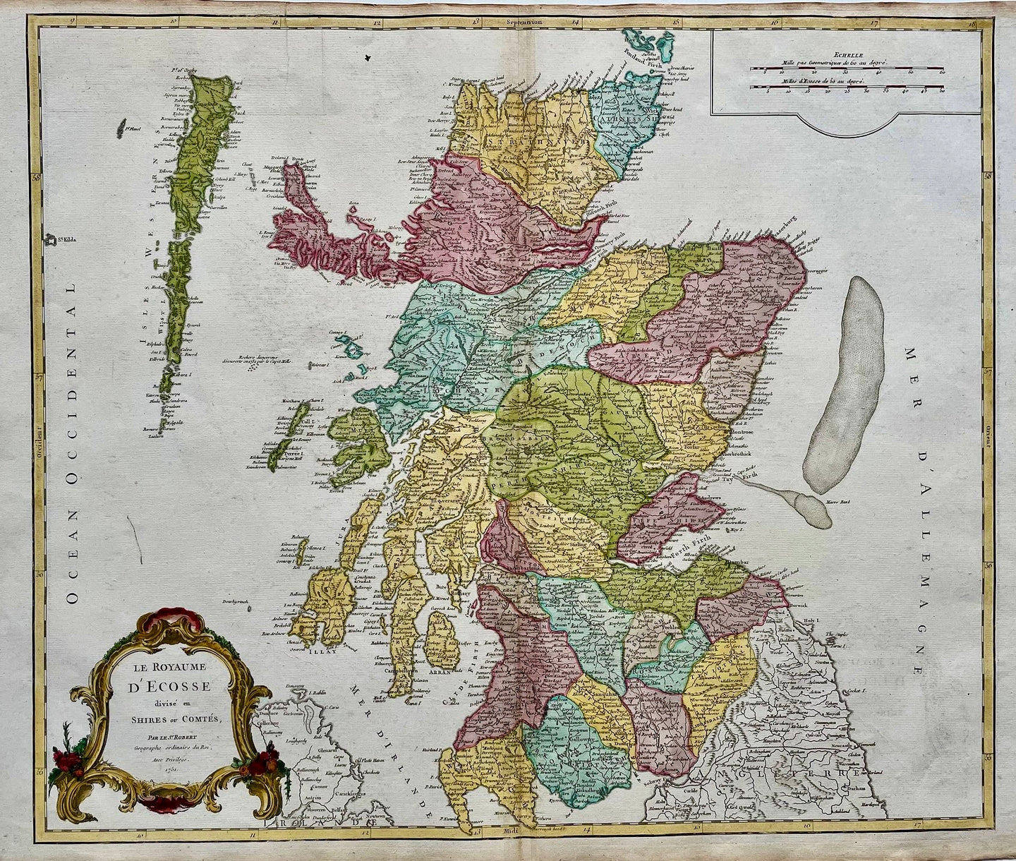 Schotland British Isles Scotland - D Robert de Vaugondy - 1757