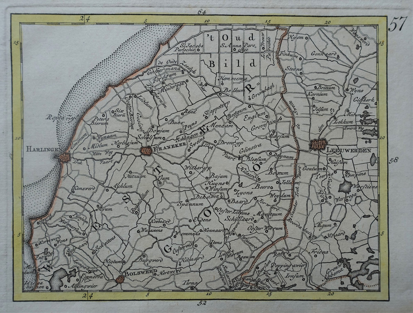 Friesland regio Harlingen / Leeuwarden - C en JC Sepp - 1773