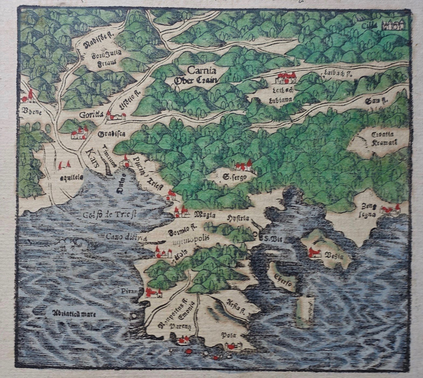 Slovenië Kroatië Istrië Slovenia Croatia Istria - S Münster - ca 1578