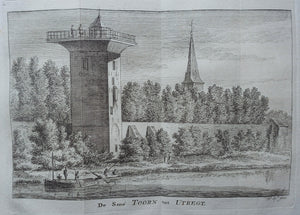 Utrecht Smeetoren Astronomische toren Geertekerk - H Spilman - ca 1760
