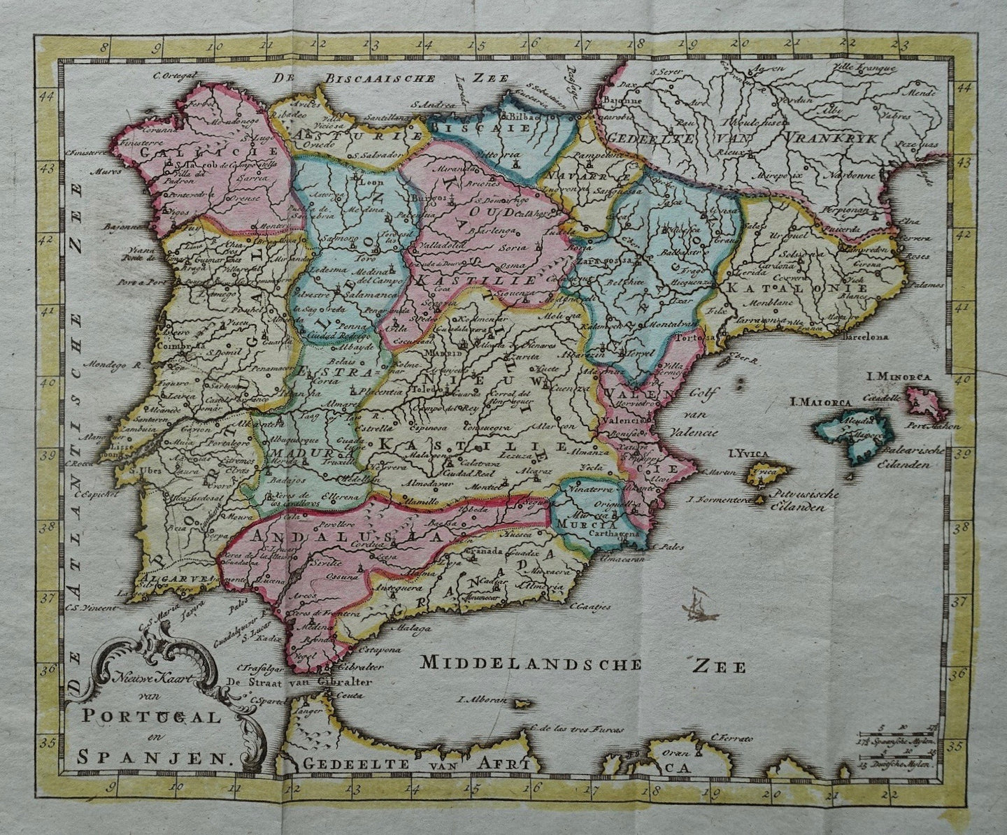 Spanje Spain Portugal - Jan de Lat - 1747