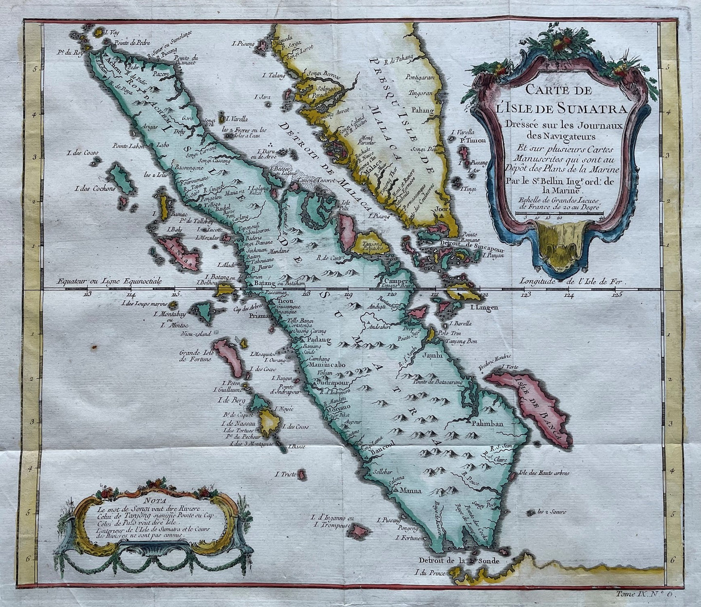Indonesië Sumatra Singapore Maleisië Indonesia Malaysia - JN Bellin - circa 1755