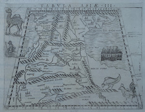 Azië Kaukasus Asia Caucasus Ptolemy map - Giacomo Gastaldi / Claudius Ptolemaeüs - 1548
