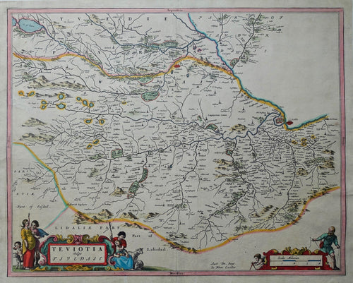 Schotland Teviotdale Scotland British Isles - J Blaeu - ca 1654