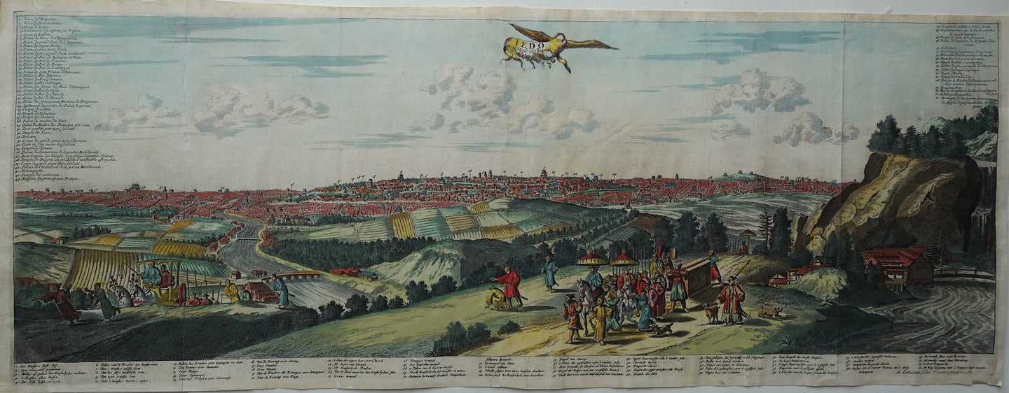 Japan Tokyo (Jedo) Panoramic view - P van der Aa - ca 1719