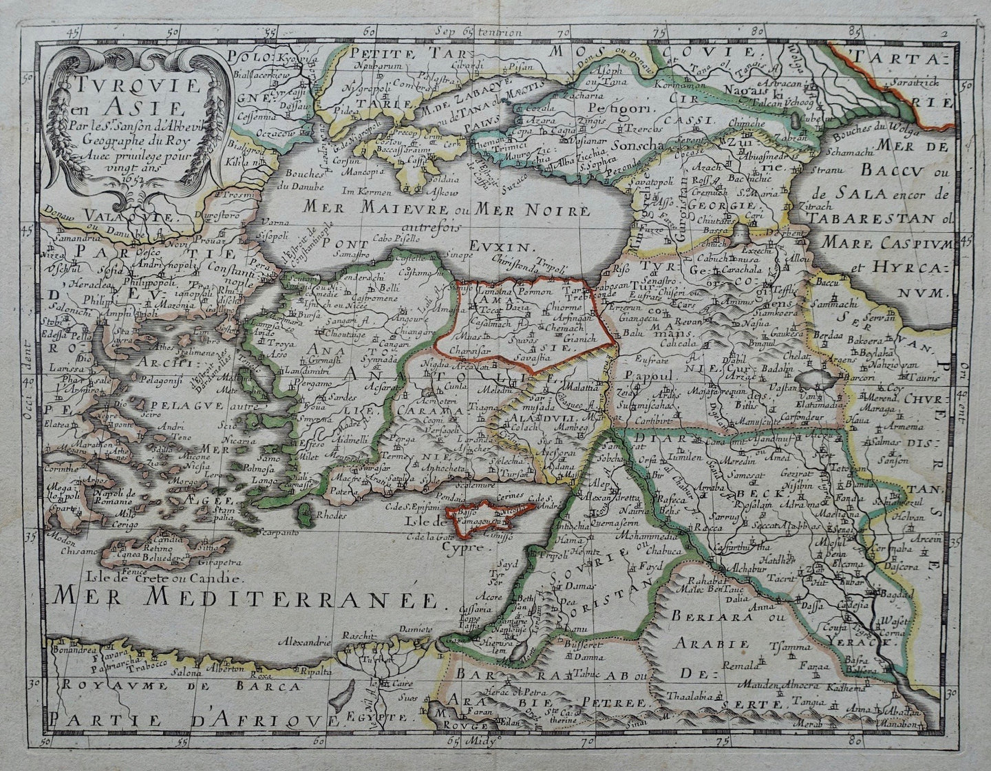 Turkije Turkse Rijk Azië Turkey Ottoman Empire Asia - N Sanson - 1683