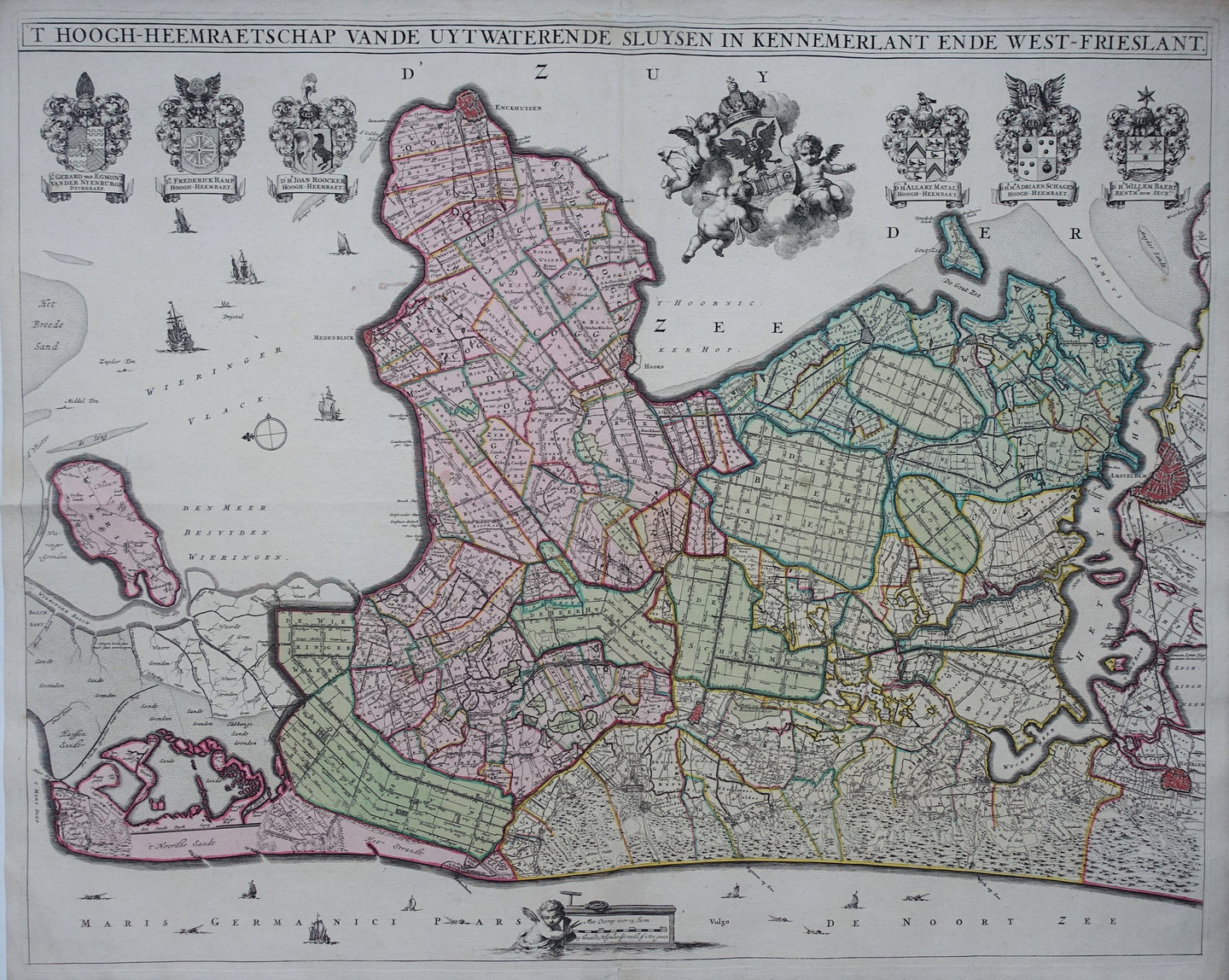 Noord-Holland Hoogheemraadschap van de Uitwaterende Sluizen in Kennemerland en West-Friesland - Jan Jansz Dou / Koenraet Decker en Abraham Deur - circa 1683