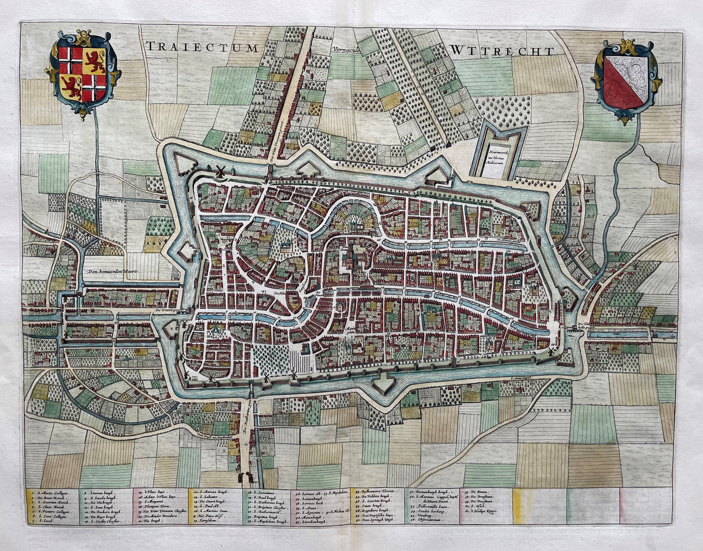 Utrecht Stadsplattegrond in vogelvluchtperspectief - J Blaeu - 1649