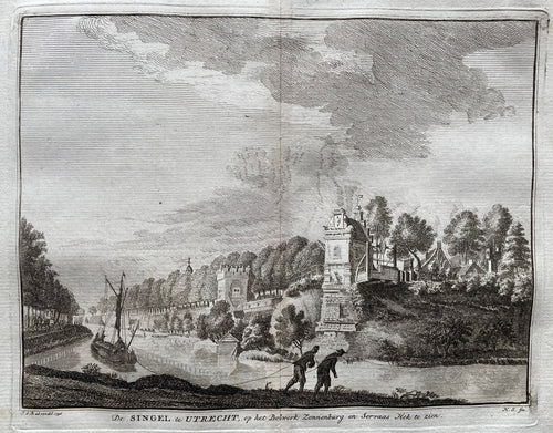Utrecht Singel Bolwerk Zonnenburg - H Spilman - circa 1750