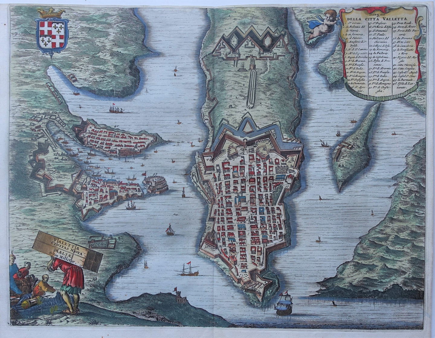 Malta Valletta - O Dapper / J van Meurs - 1676Valetta Civitas Nova Maltae Olim Millitae