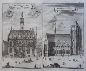 Veere Stadhuis en kerk - M Smallegange - 1696
