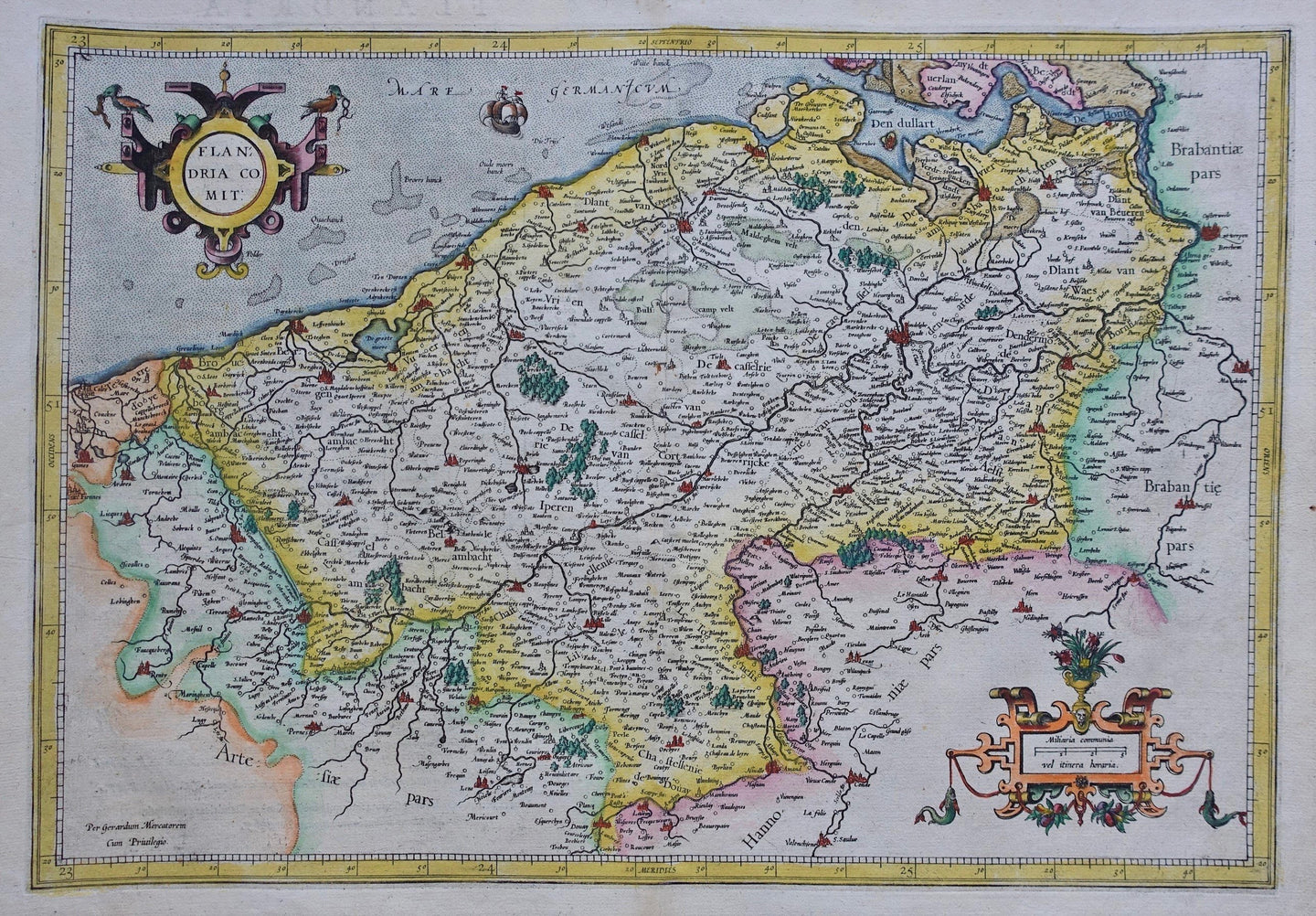 België Vlaanderen Belgium Flanders - G Mercator / J Hondius - circa 1613