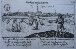 Vlissingen Aangezicht op de stad vanuit zee - D Meisner - 1625