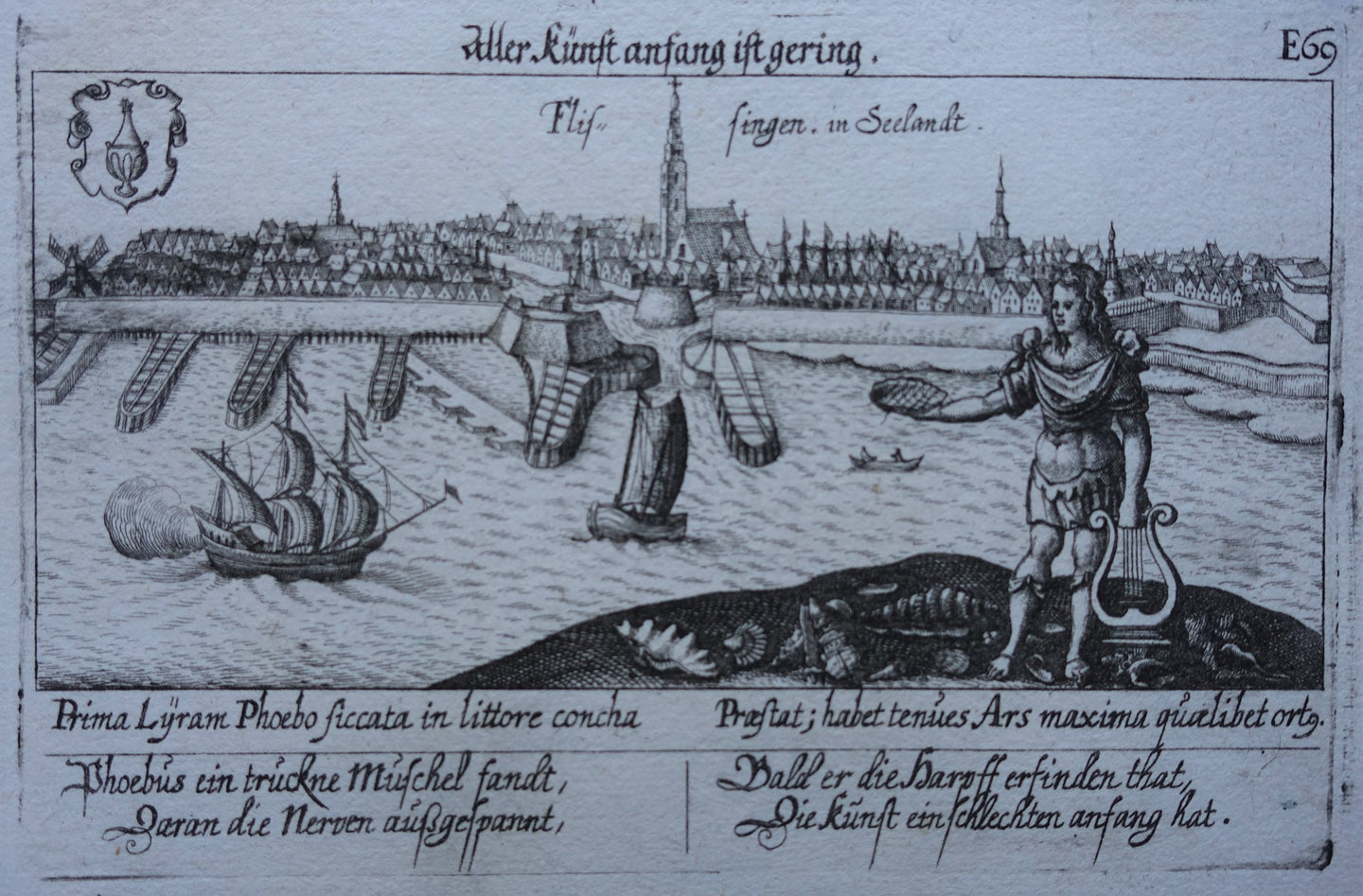 Vlissingen Aangezicht op de stad vanuit zee - D Meisner - 1625