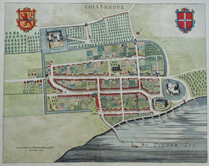 Vollenhove Stadsplattegrond in vogelvluchtperspectief - J Blaeu - 1649