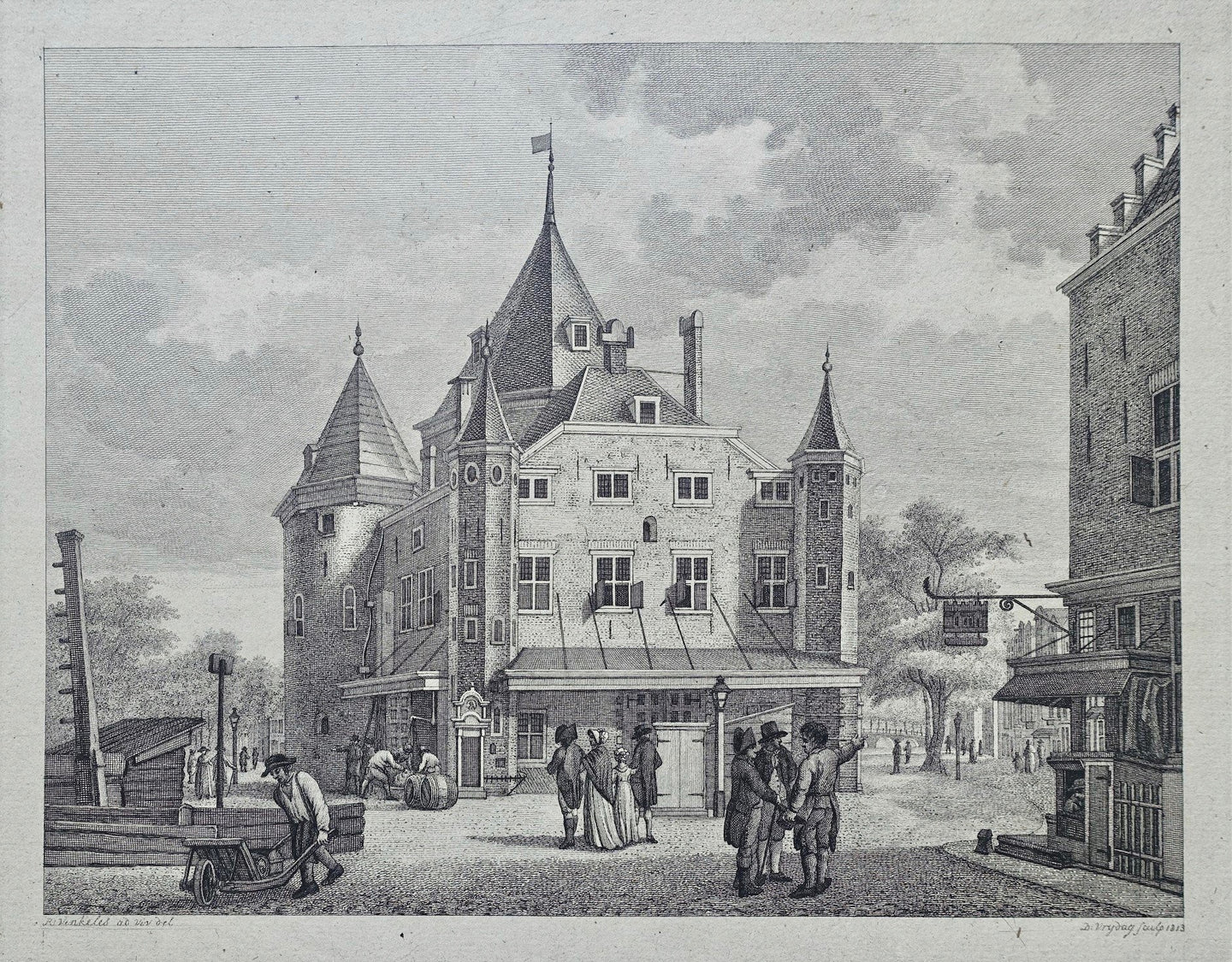 Amsterdam Nieuwmarkt Waag - R Vinkeles / D Vrijdag - 1813