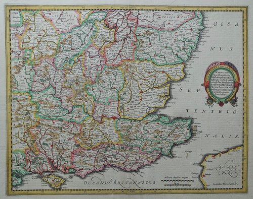 Engeland Zuidoost-Engeland British Isles South East England - J Janssonius / H Hondius - 1636