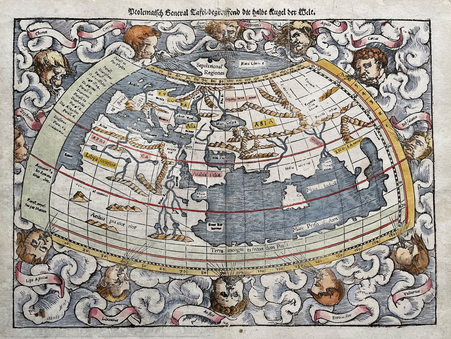 Wereld World - Sebastian Münster / C Ptolemy - circa 1575