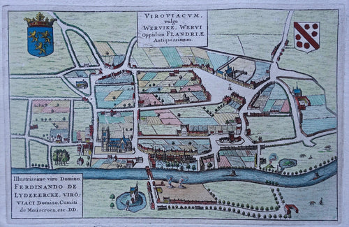België Wervik Belgium Vogelvluchtperspectief - J Blaeu - 1649