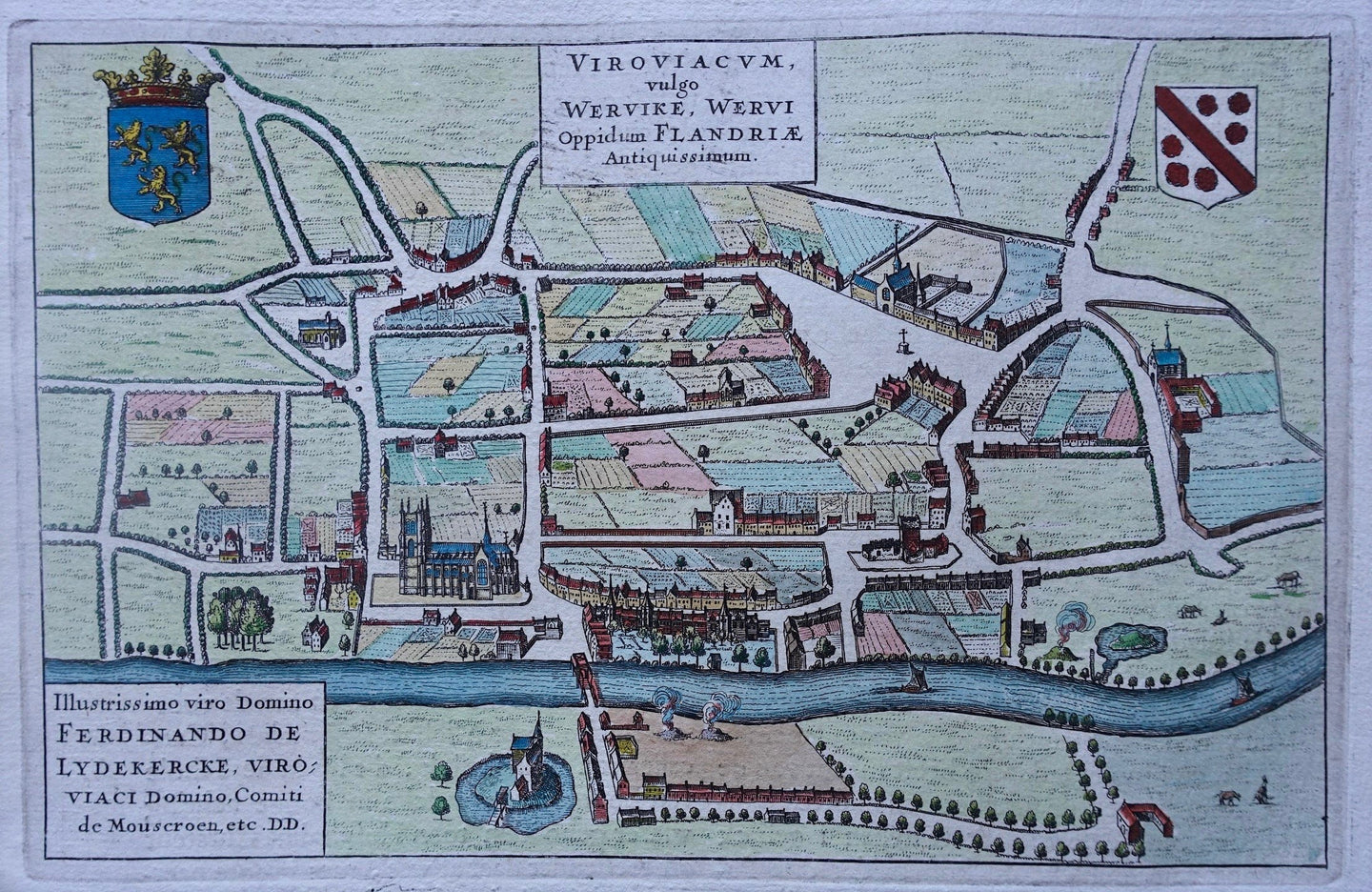België Wervik Belgium Vogelvluchtperspectief - J Blaeu - 1649