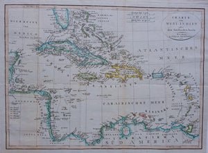 Antillen Grote Antillen en Kleine Antillen Greater and Lesser Antilles - Uitgeverij Geografisch Instituut Weimar - 1814