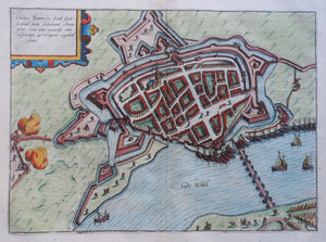 Zaltbommel Stadsplattegrond in vogelvluchtperspectief - WJ Blaeu / L Guicciardini - 1612