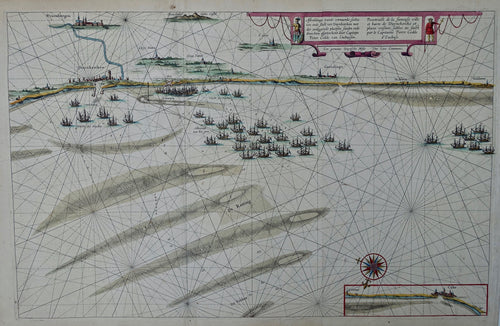 Frankrijk Duinkerke zeekaart France - Willem en Joan Blaeu - 1638