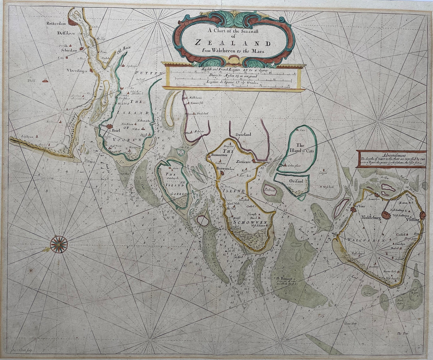 Zeeland Zeekaart - John Seller - circa 1680