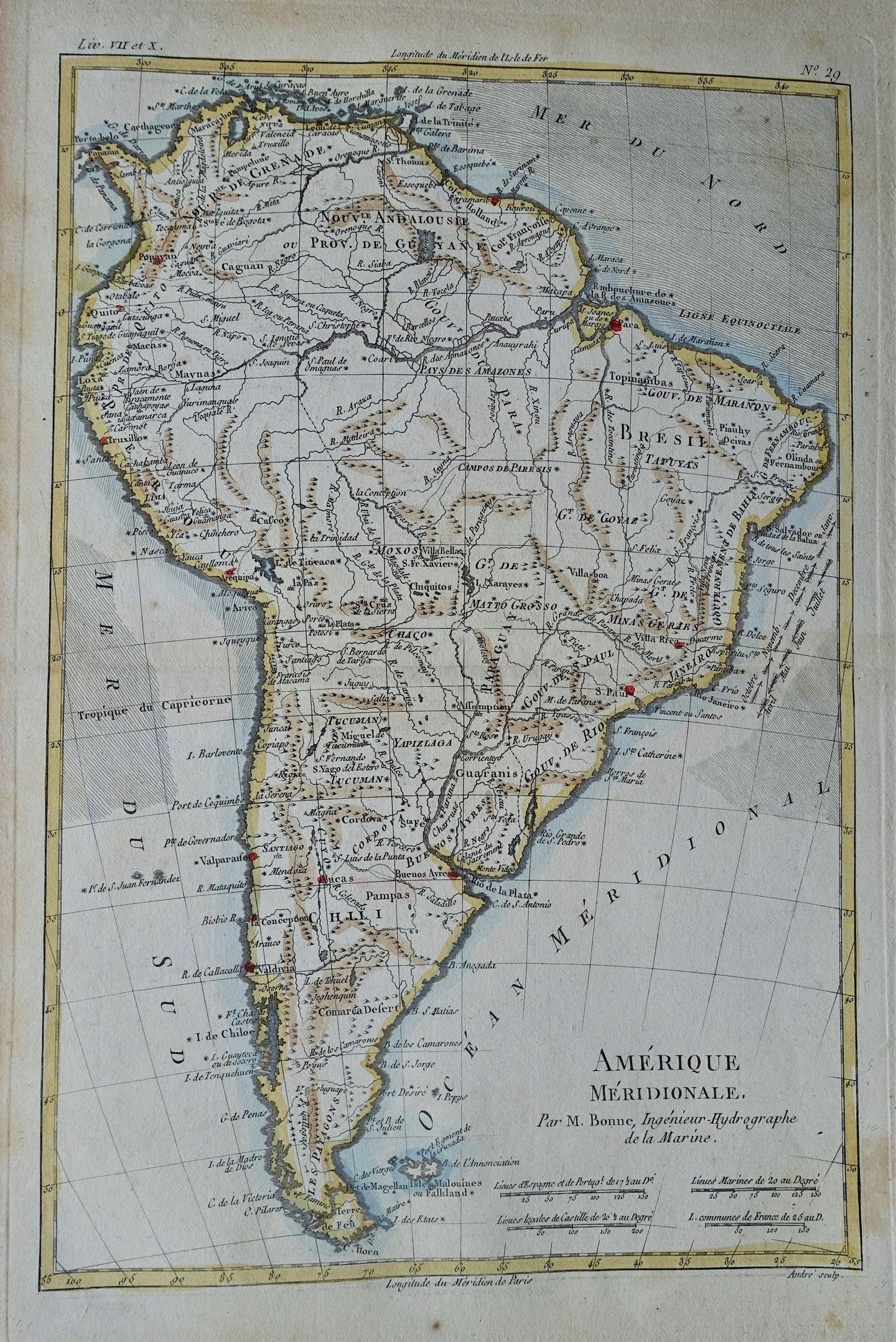 Zuid-Amerika South America - G Raynal / R Bonne - 1780