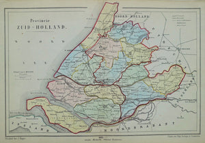 Zuid-Holland, provincie - J Kuijper / H Suringar - 1882