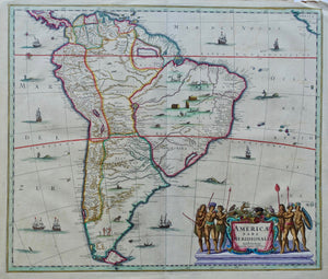 Zuid-Amerika South America - J Janssonius - circa 1642