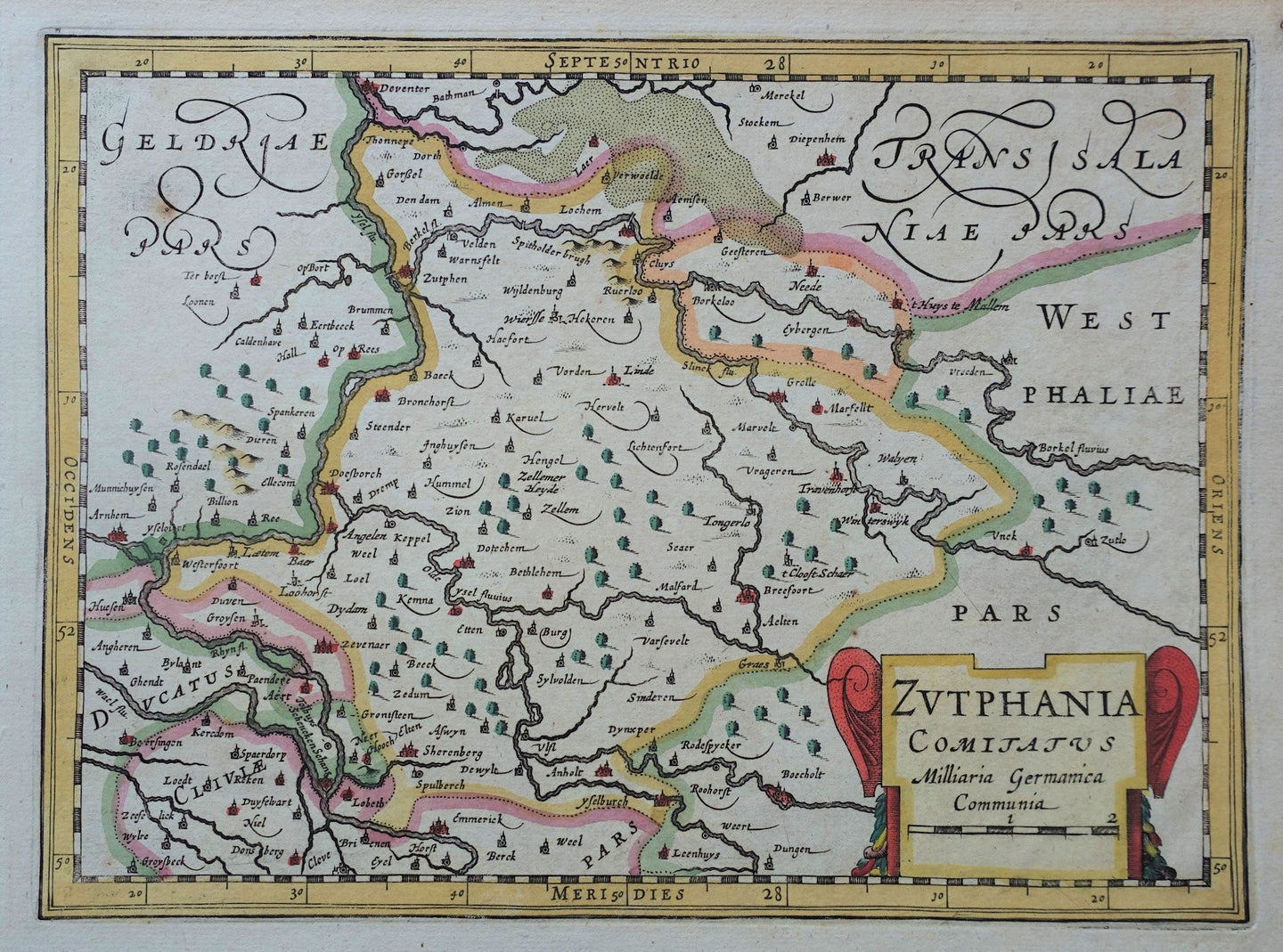Gelderland Graafschap Zutphen Achterhoek - J Janssonius van Waesbergen - 1673